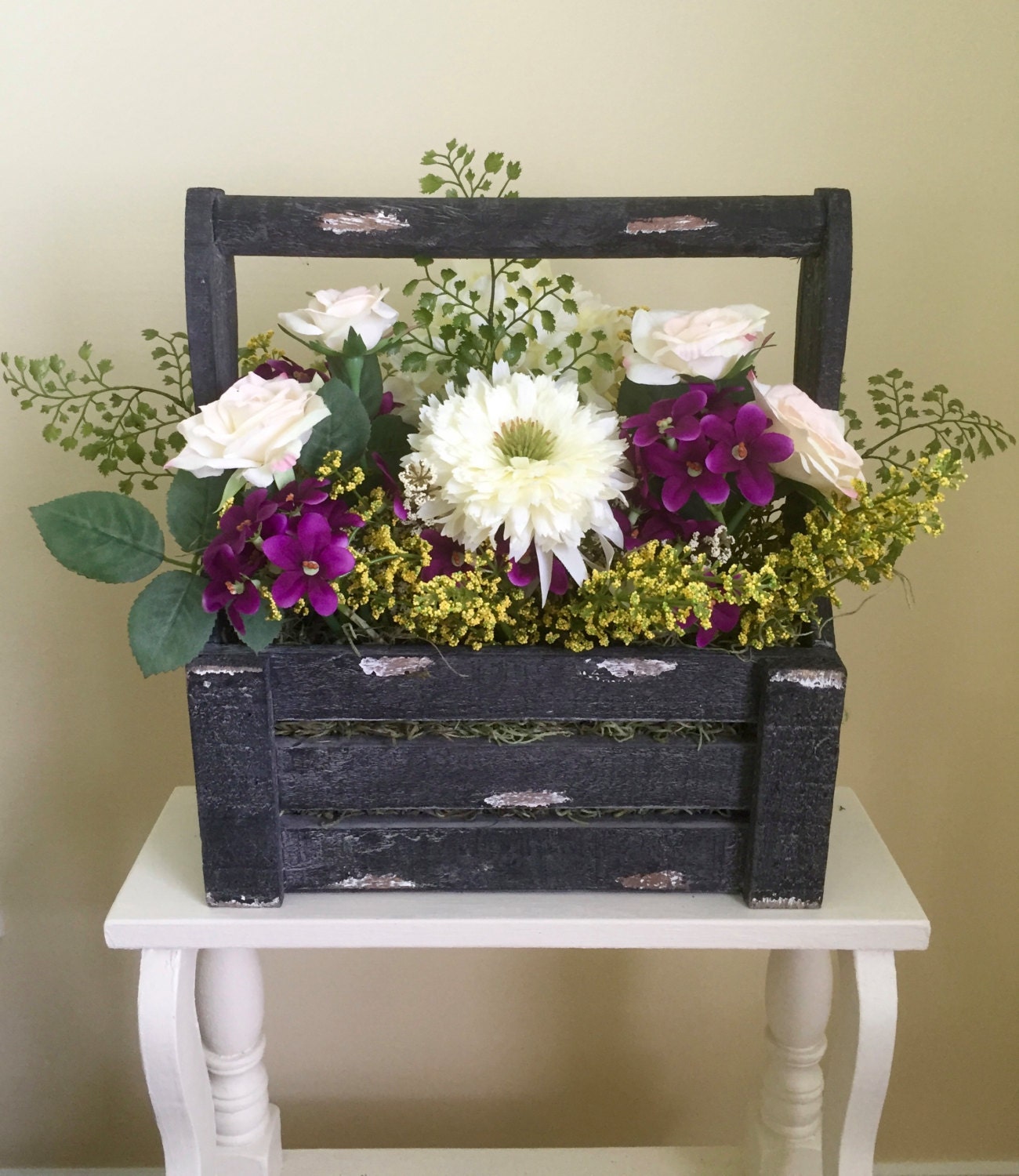 Rustic country farmhouse planter box English garden floral