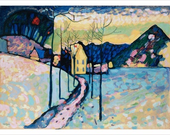 V. Kandinsky Winter Landscape Fine Art Poster 24x36 Abstract Expressionism