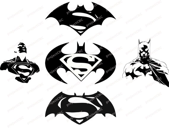 Logo Batman vs superman vector graphic cuttable dxf clipart