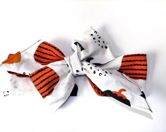 Pumpkin headwrap, pumpkin headband, pumpkin bow, halloween headband, halloween bow, halloween headwrap, halloween hair bow