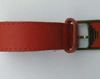 Vintage red leather belt