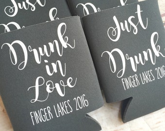 Bachelorette Party Favors - Bachelorette Can Coolers - Drunk In Love - Fun Wedding Favors - Personalized Bridesmaid Gift - Bachelorette