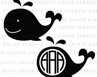 Whale svg - whale clip art - whale monogram file - whale digital download design svg, eps, dxf, png