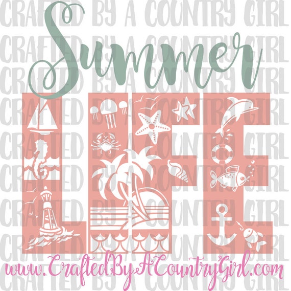 SUMMER LIFE SVG Ocean Beach Summer Palm by CraftsByACountryGirl