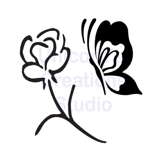 Flower and Butterfly Stencil Scrapbooking Fabric Painting