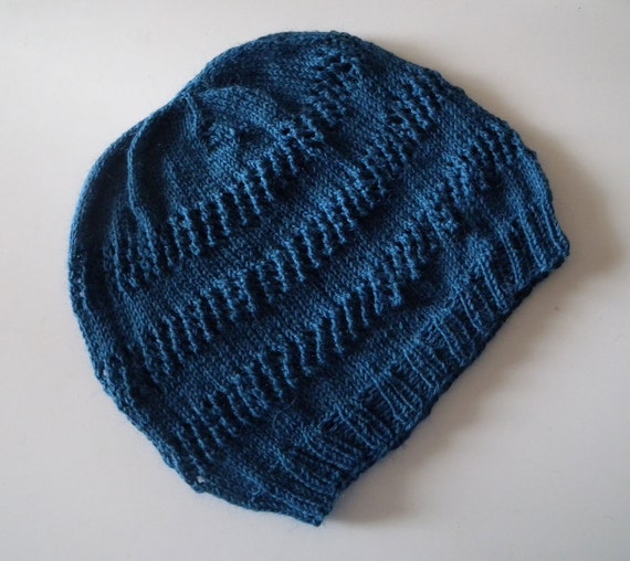 Slouch Hat Knitting Pattern, lace hat, easy pattern, sock ...