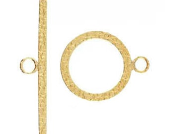 14kt. Gold Filled Hammered Toggle Clasp 14mm