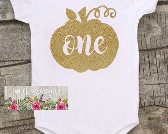 First Birthday Bodysuit - 1st Birthday Pumpkin Shirt - Baby Birthday - Fall first birthday outfit -Pumpkin birthday