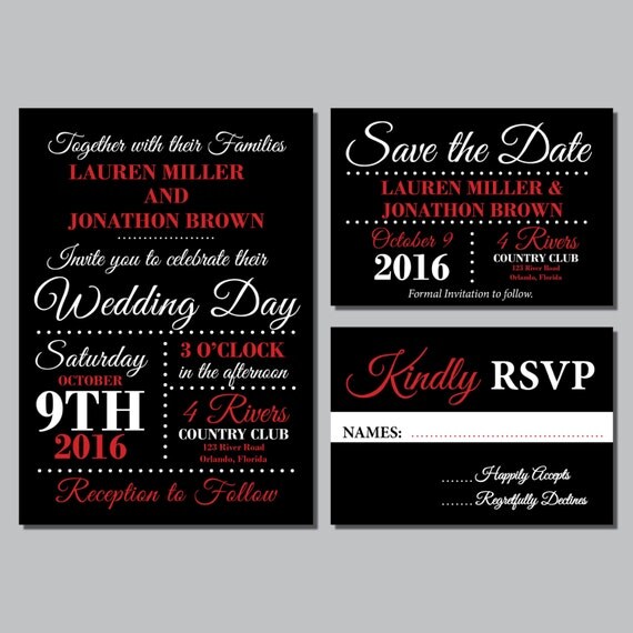 Red And Black Wedding Invitations 10