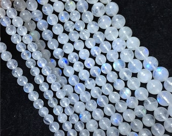 Natural Rainbow Moonstone, Natural Stone Beads, Rainbow Moonstone Beads, Round Beads, Semi Precious, Gemstone Beads, 3 5 5.5 mm, (CB017)