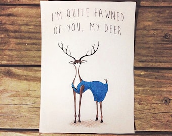 I'm so fawned of you: cute deer cross-stitch pattern