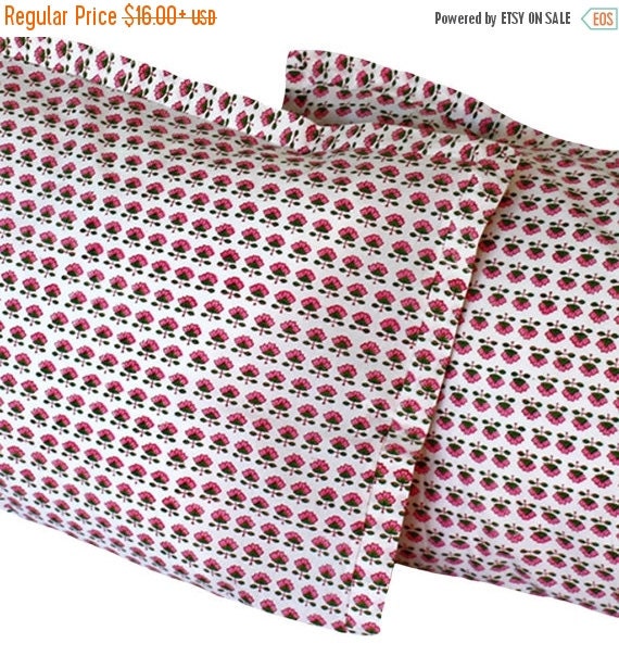 Indian flowered pillow cases woodblock printed on soft cotton