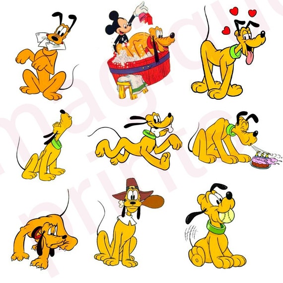 Items similar to cute pluto stickers, dog clipart, dog stickers ...