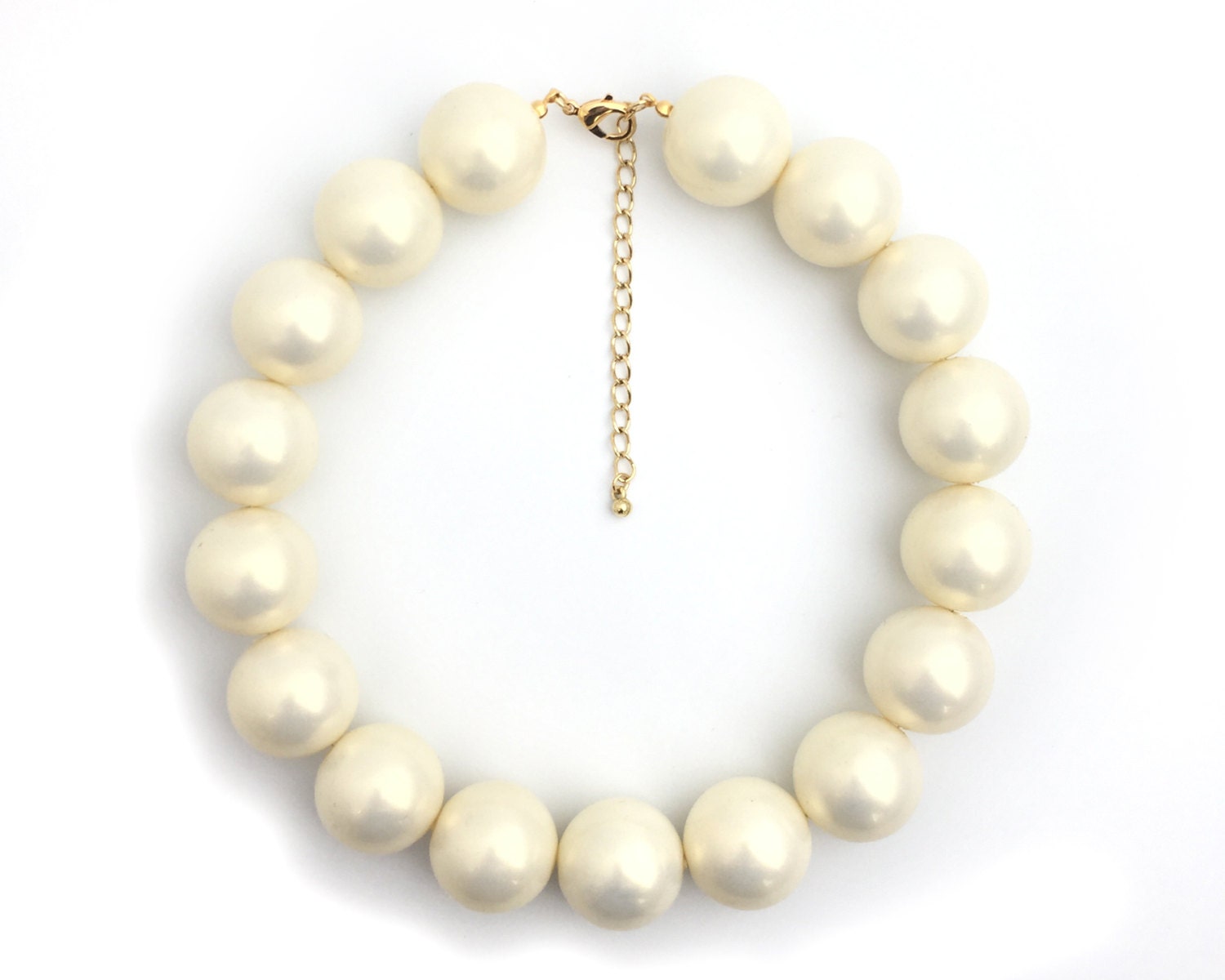 Chunky Pearl Necklace Big Pearl Necklace Faux Pearl