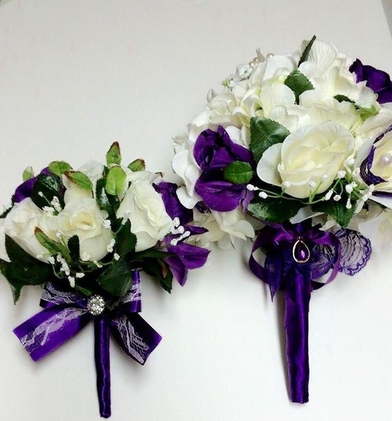 Simply Beautiful Purple Passion Bouquet Set/Wedding