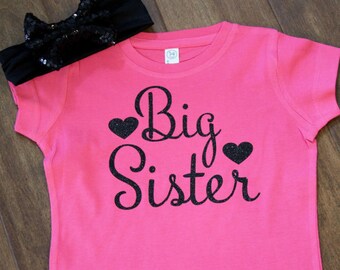 Big sister Shirt, Big Sister Glitter Shirt, Big sister shirt, Personalized Big Sister Shirt, Big Sister Shirt, Big Sister Glitter Shirt