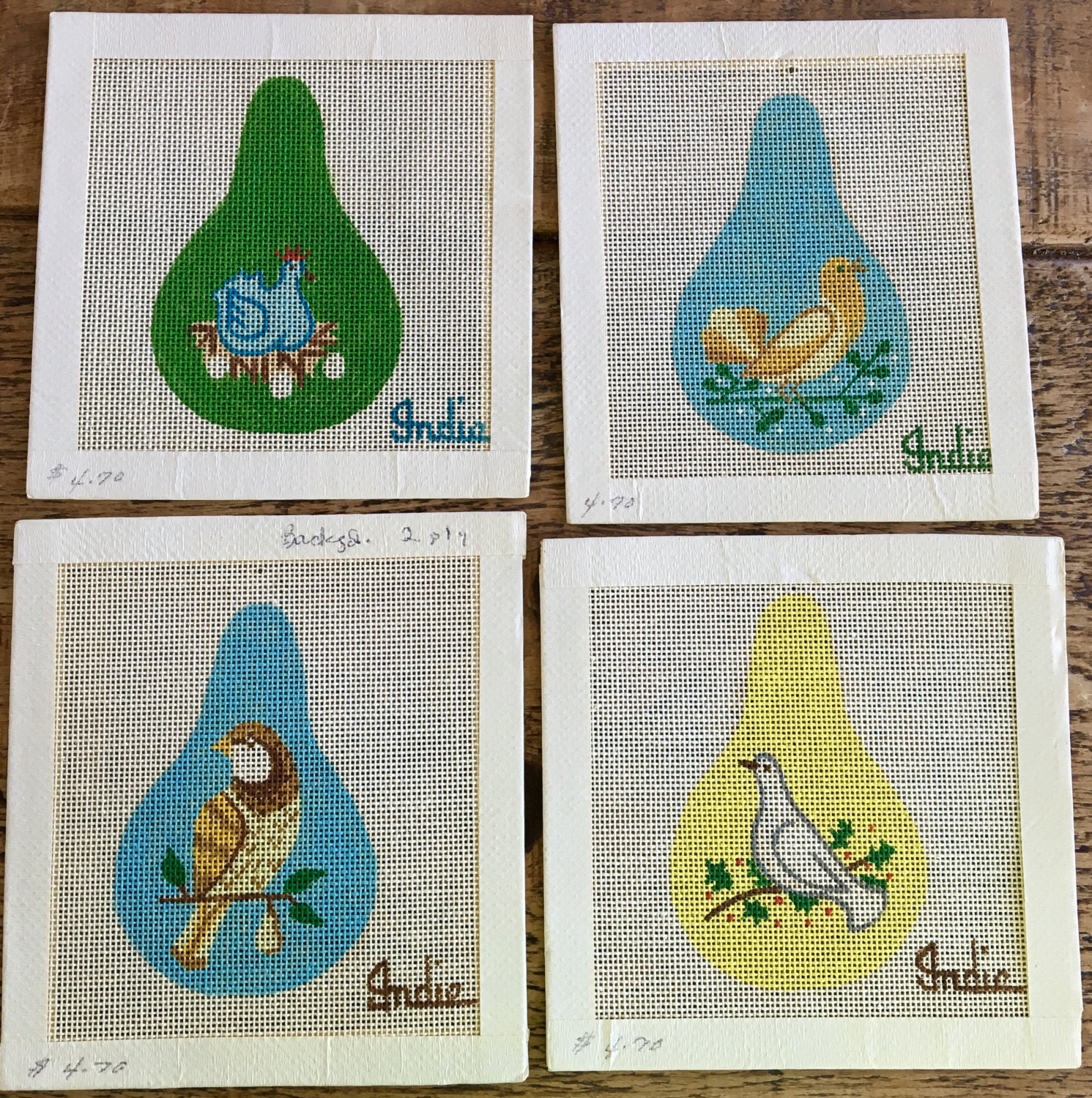 12 days of Christmas Needlepoint Ornaments