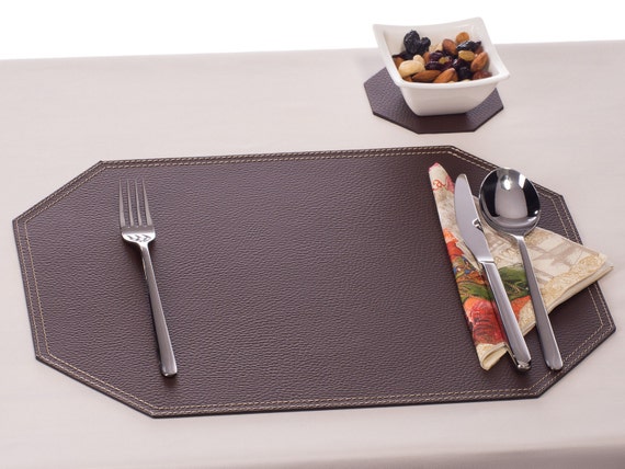 Brown Placemats Recycled leather place mats Table mats