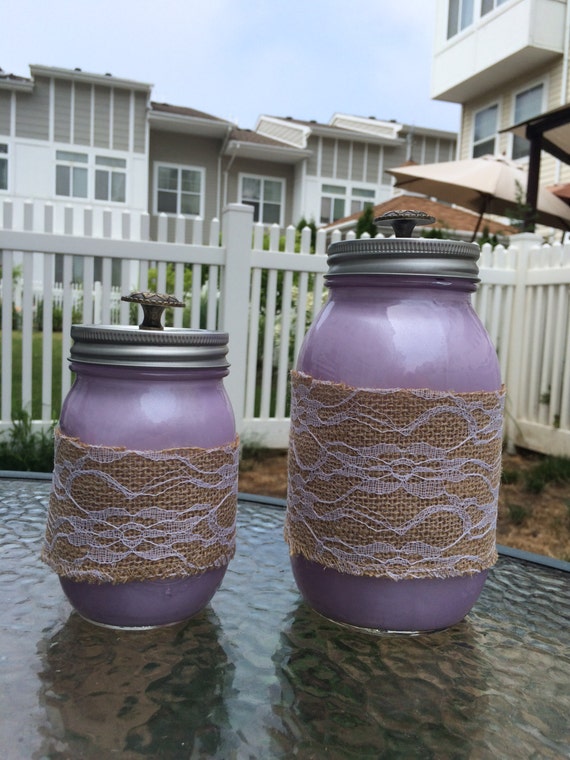 Set of Four Storage Mason Jars Two Large by BetterByHandBoutique
