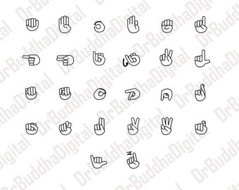 American Sign Language SVG Collection - Sign Language DXF - ASL Clipart - Svg Files for Silhouette Cameo or Cricut