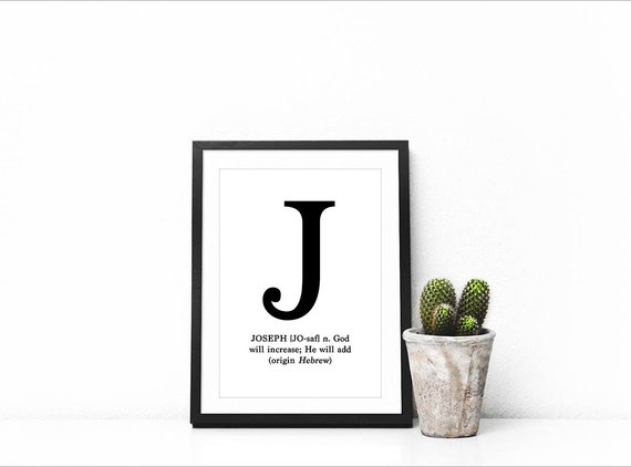 Nursery Decor Joseph Name Meaning Digital Print By DukeAndDixie