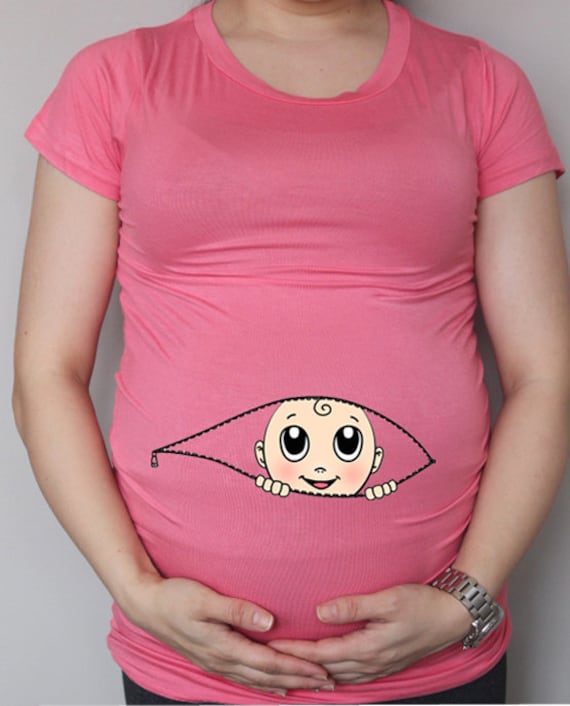 Baby Peeking Maternity Tee Made out of Bamboo Cotton