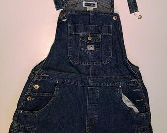 SALE Exhilaration Denim Jean Bib Shortalls "L"