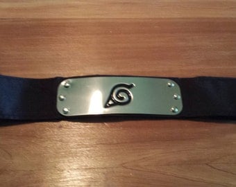 Naruto Cosplay Headband Forehead Protector Black Konoha Version