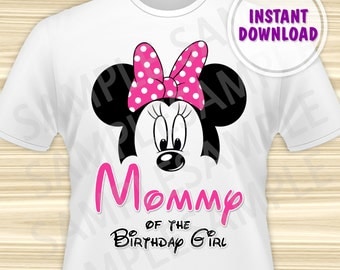 Minnie Mouse Mom of the Birthday Girl Iron On. Minnie Mouse Birthday Iron On Transfer. Minnie Mouse Birthday Shirt. DIGITAL FILE.