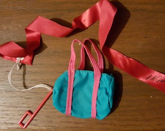 Items similar to SALE Denim Pink Ribbon Bag on Etsy