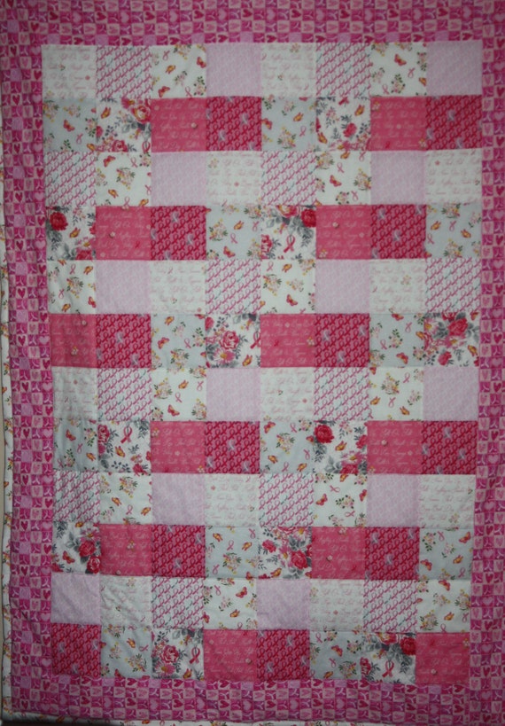 Breast Cancer Awareness Quilt Chemo Quilt Pink Ribbon Pink