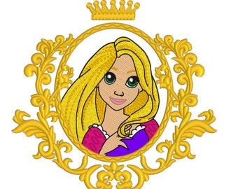 Machine Embroidery Design - Princess Rapunzel (2 in 1)