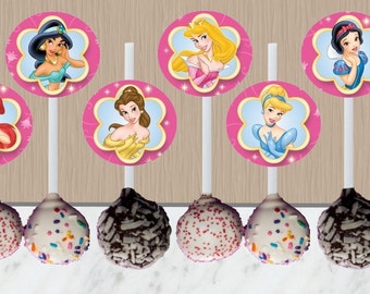 Disney Princess Cake Pop Toppers - Instant Download - Disney Princess Cupcake Toppers - Princess Party - Digital Download - Princesses