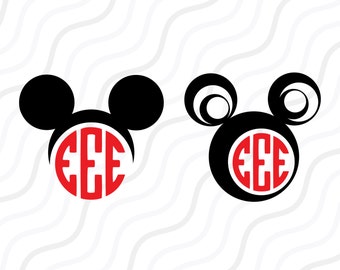 Mickey Mouse SVG,Mickey Head SVG,Mickey Mouse Monogram SVG Cut table Design,svg,dxf,png Use With Silhouette Studio & Cricut_Instant Download