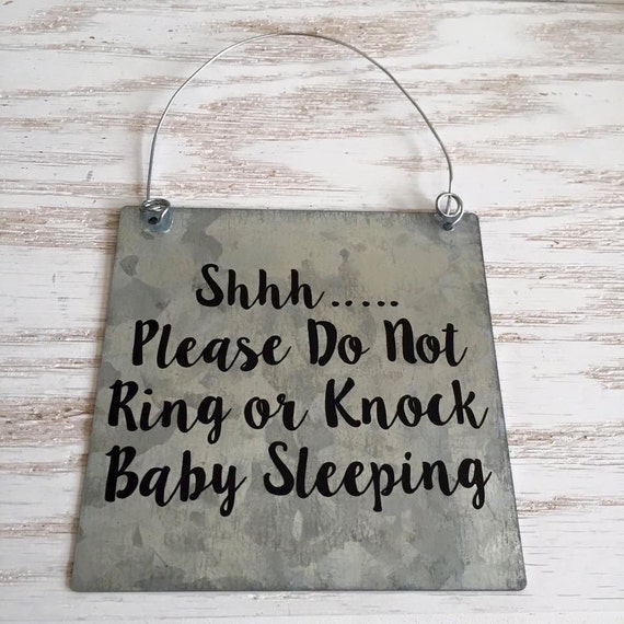 Baby Sleeping Do Not Knock Sign Please Don't by CricketAndSix