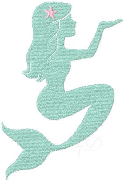Mermaid Monogram Embroidery Design Frame Seashell Machine