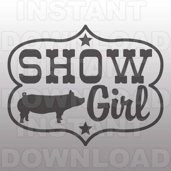 Download Pig with Show Girl SVG FileShow Pig SVGLivestock SVGFarm