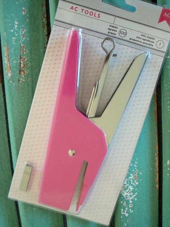 AC TOOLS / Mini Stapler / American Crafts / Pink & Silver