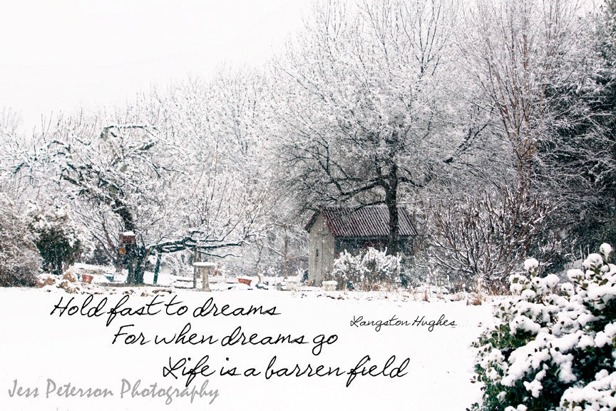 Inspirational Quotes Photos Winter Landscape Typography print