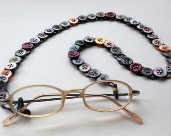 Vintage Button Eyeglass Chain "Twilight on the Beach"