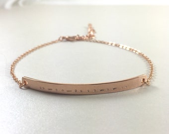 Morse Code Bracelet Morse Code Jewelry Hidden Message Bracelet Gold Bar Bracelet Bridesmaids Gift Mothers Jewelry