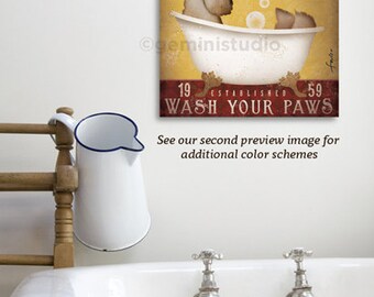 Wheaten Terrier dog bath soap Company artwork on gallery wrapped canvas by Stephen Fowler