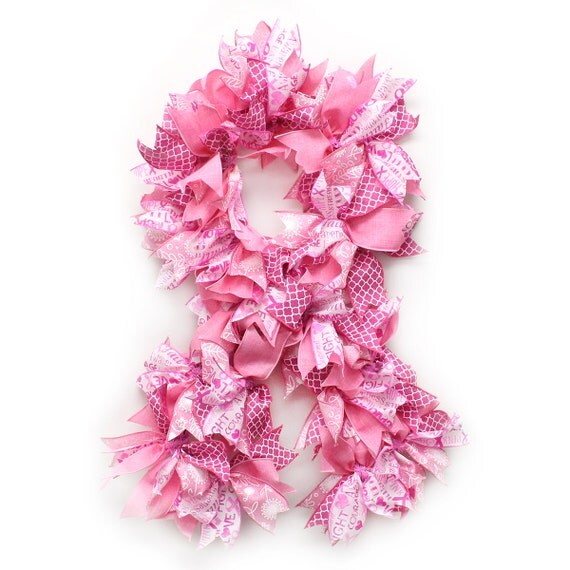 Pink Ribbon Wreath for Breast Cancer Awareness Show your