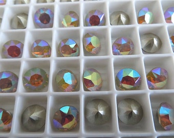 6 Sand Opal AB Swarovski Crystal Chaton Stone 1088 39ss 8mm