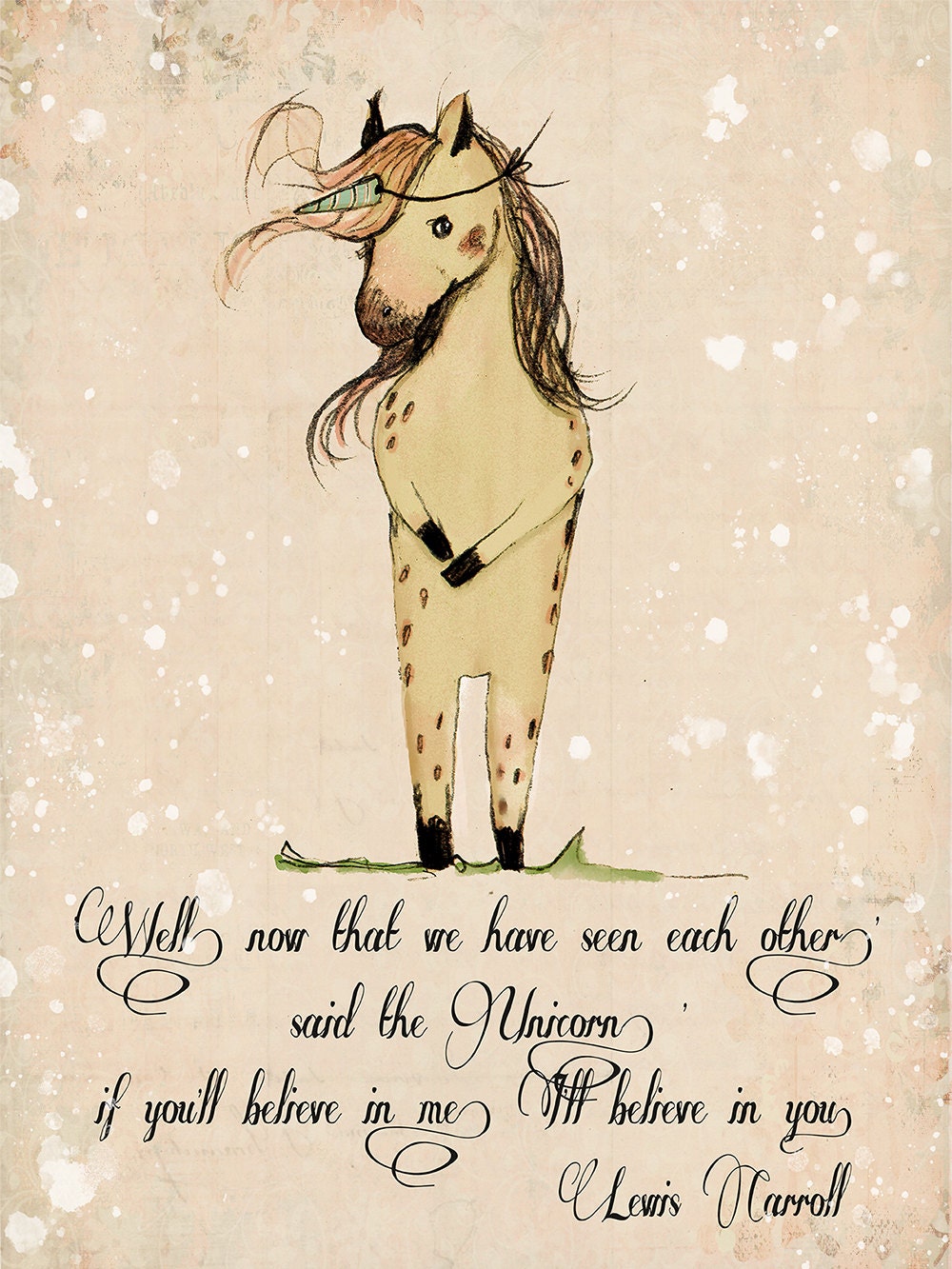 Unicorn Print Alice in Wonderland Print Unicorn Quote Quotes to keep in