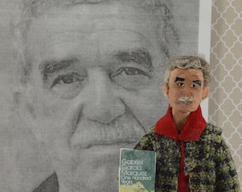 Author Writer Gabriel Garcia Marquez Doll Miniature Gabo Colombian Literature by Uneek Doll Designs