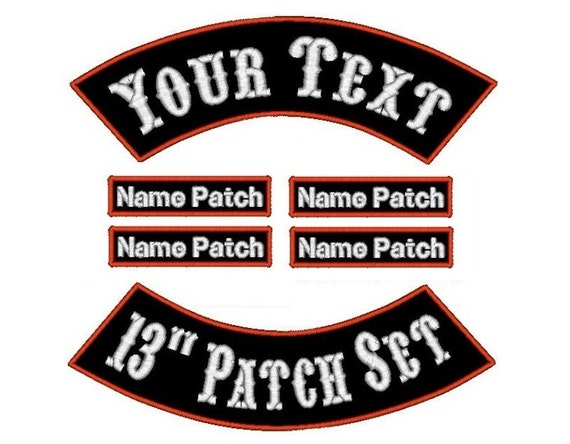 6 Piece Custom Embroidered Biker Patches by SmoothStitchesDesign