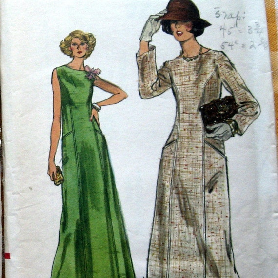 1960s Vintage Vogue Womens Evening  Dress  Pattern  by 