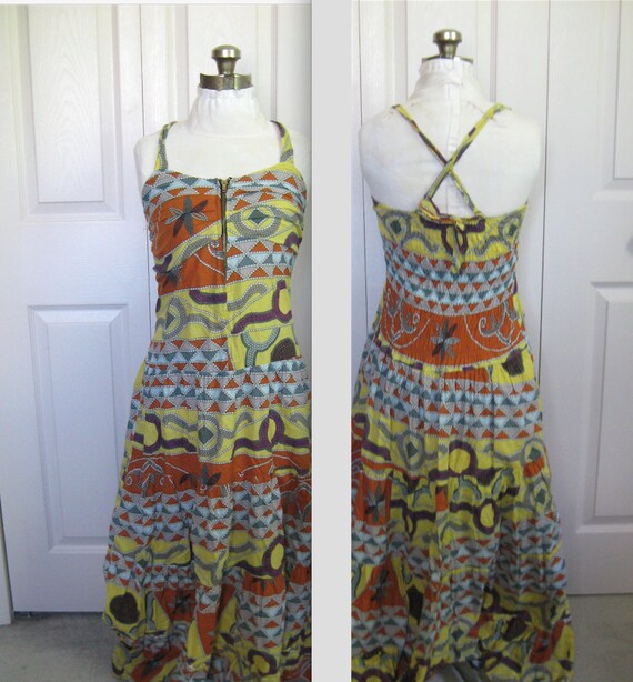 summer dress . maxi cotton dress. spaghetti strap dress