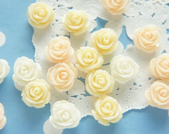 12 pcs Tiny Lovely Color Rose Cabochon (13mm) 3C FL287